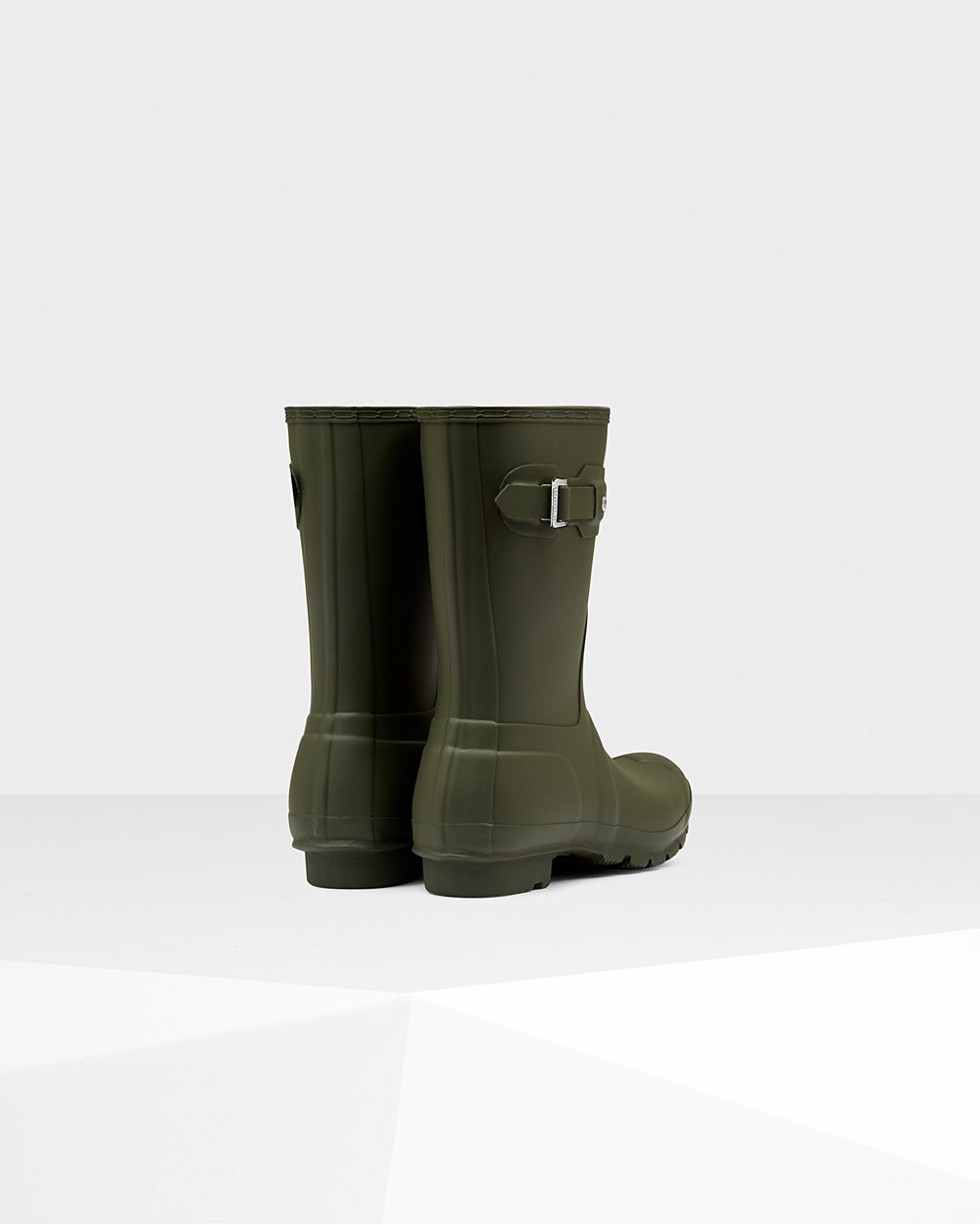 Womens Hunter Original - Short Rain Boots Dark Olive - 3628-DNQCF